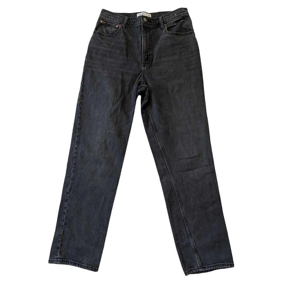 Abercrombie & Fitch Womens 10R Washed Black Ultra High Rise 90s Straight Jeans